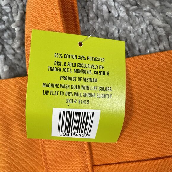 Trader Joes Limited Edition Halloween Mini Tote Bag Bundle Of Two Black/Orange - Picture 2 of 3